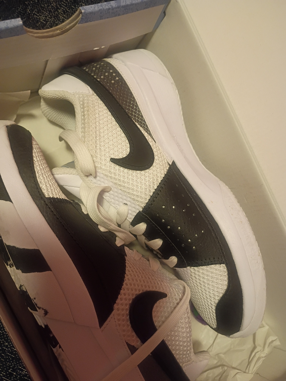 Nike Kids Black and White Mesh Low-Top Sneakers